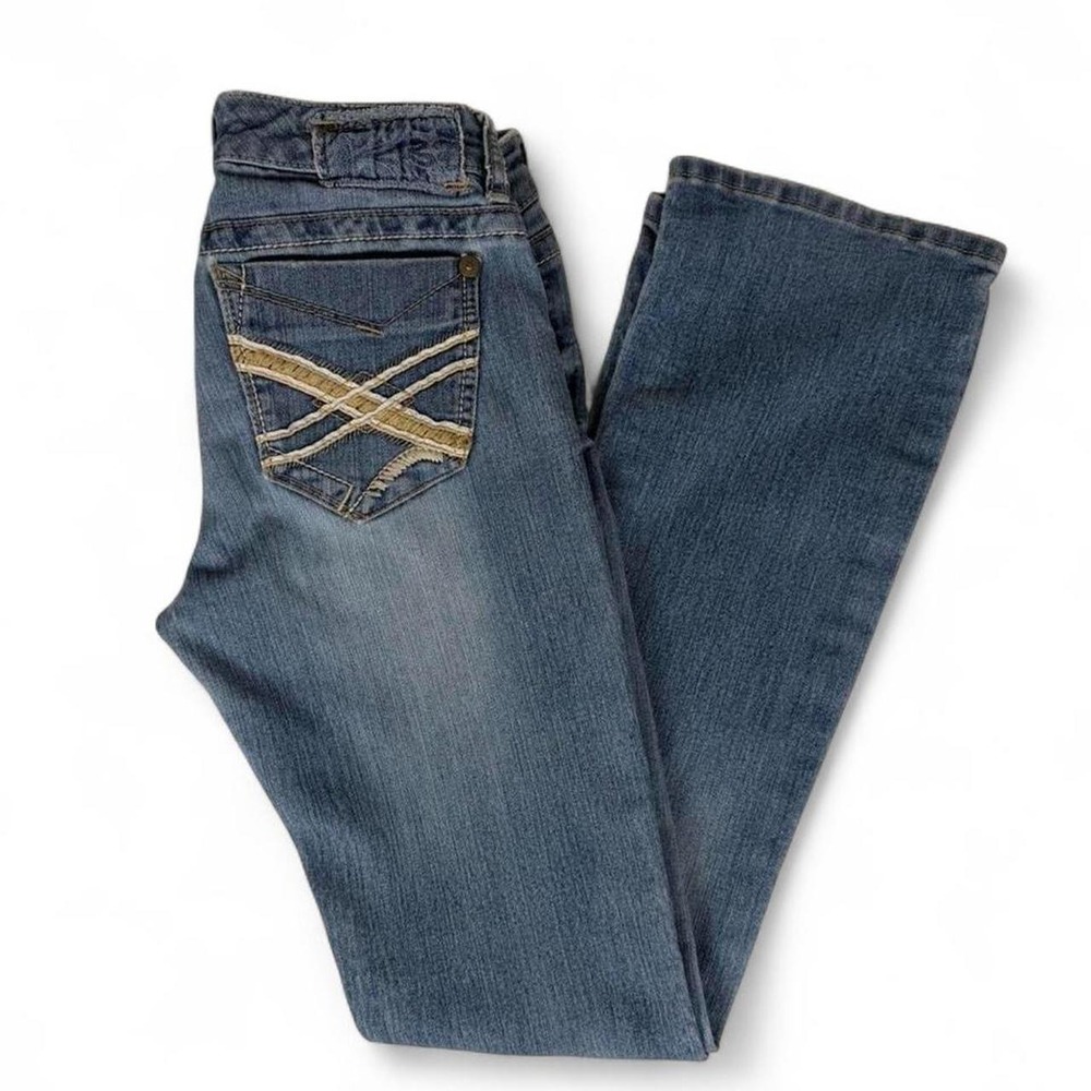 Y2K Unionbay Skinny Boot Jeans Size 5 Low Rise Stretch Light Wash Denim